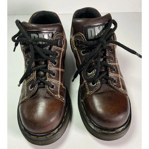 Vintage Dr Doc Martens Y2K Leather Oxford Chunky Platform Shoe Womens US Size 8 - Picture 3 of 14